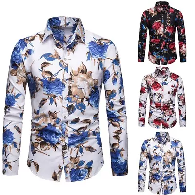 Classic Print Men's Dress Shirt Fashionable For Office And Outdoor Activities • £25.62
