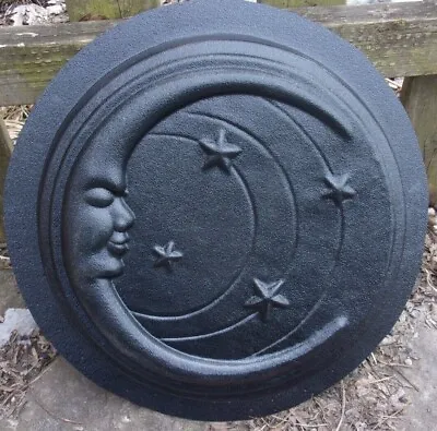 Moon Face Stepping Stone Plastic Mold 13  X 2  Plaster Concrete Mould • $44.95