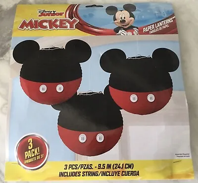 MICKEY MOUSE DELUXE PAPER HANGING LANTERNS Party Decorations - 3 PACK • $6