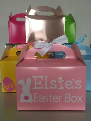 Easter Gift Box Personalised Name Easter Bunny Treat Box Any Colour&Rose Gold • £2.50