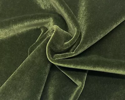 Designer Mohair Moss Green Wool Velvet Upholstery Drapery Fabric 27  Long X 55 W • $48.99