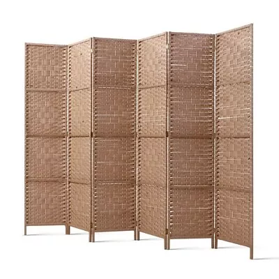 Artiss 6 Panel Room Divider Screen 245x170cm Woven Natural • $116.28