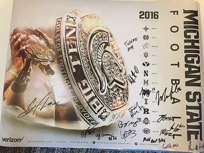 2016 Michigan State Spartans Team Signed Autograph Football Poster MSU   • $29.99