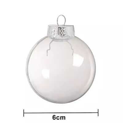 1~50PCS Christmas Ball Plastic Baubles Clear Fillable Xmas Tree Decor OrnamentKJ • $25.20