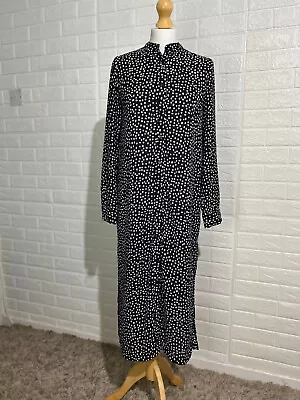 Atmosphere Black Polka Dot Shirt Dress Long Sleeve Size 6 • £0.99