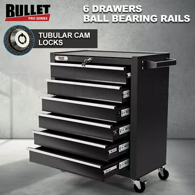 BULLET 6 Drawer Tool Box Cabinet Trolley Garage Toolbox Storage Mechanic Chest • $254