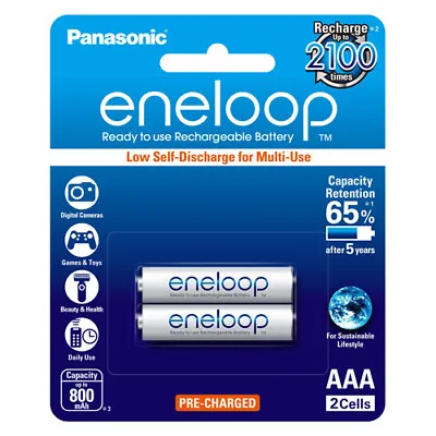 Panasonic Eneloop Rechargeable AAA Batteries 2 Pack (2 PK) • $15.85