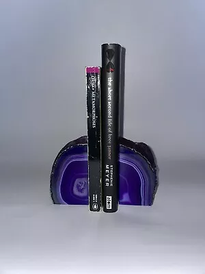£20 • Buy Genuine Purple Geode Bookends/Purple Crystal Bookends