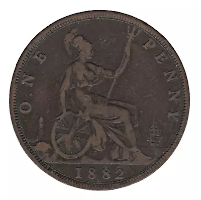 1882 H Victoria One Penny Coin • £12.75