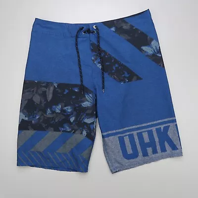 $19.84 • Buy Oakley Board Shorts Mens 34 Blue Black Floral Swim Trunks Regular Fit