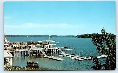 VINALHAVEN ME Maine ~ FOX ISLAND PIER & Docks Boats C1960s Knox County Postcard • $6.78