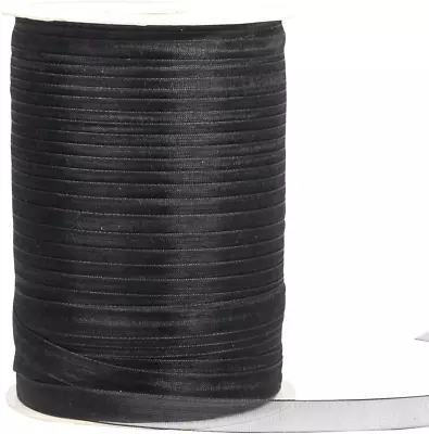 3/8 Inch Black Organza Ribbon For Gift Wrapping 500 Yards Craft Sheer Chiffon... • $15.30