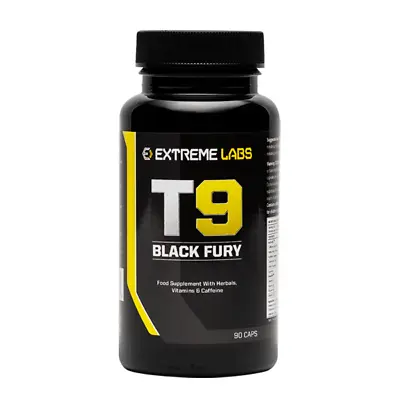 Extreme Labs T9  Black Fury Stimulant Fat Burner 90 Caps Strong Fat Burner Pills • £21.99