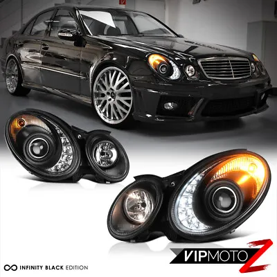 Black Euro Projector LED Headlamp Headlight M-BENZ W211 E-CLASS 2007-09 E63 AMG • $347.59