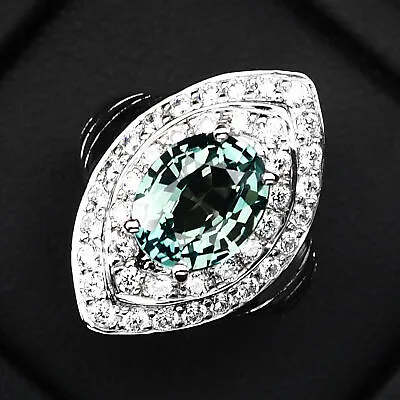 Sapphire Green Oval 4.10 Ct. 925 Sterling Silver Ring Size 7 Engagemeng Woman • $24.99