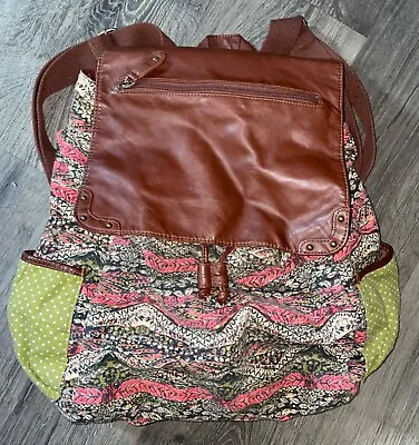 Mossimo Backpack Multi Colored Boho Faux Leather Flap • $13