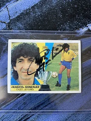 El Salvador Autographed By Jorge Magico Gonzalez Card Soccer Cadiz Spain 1987-88 • $1100