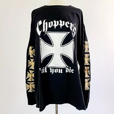 Vtg Y2K 2002 Daytona Bike Week Choppers Til You Die Long Sleeved T-Shirt 2XL • $53.99