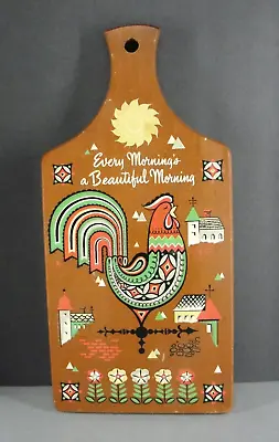 Berggren Trayner Rooster Weathervane Wood Cutting Bread Board Home Decor 61' Vtg • $26.90