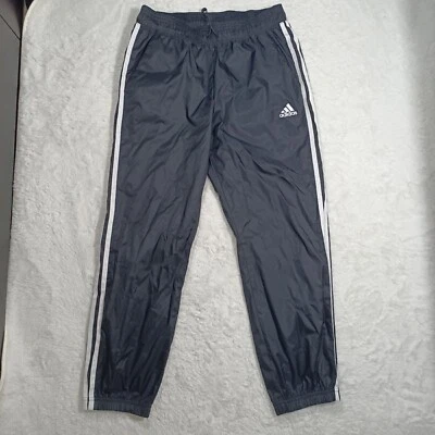 $34.99 • Buy ADIDAS Nylon Track Pants Womens S 3 Striped Elastic Waist/Cuffs Tapered Leg 