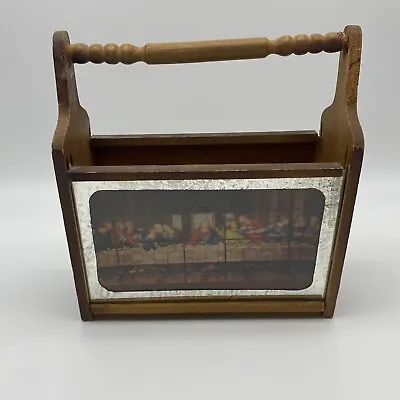 Vintage Wooden Mid Century Wooden Napkin / Letter Holder The Last Supper • $35.45