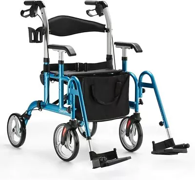 $179.99 • Buy OasisSpace Adjustable Medical Transport Rollator Walker Folding Chair 10  Wheels