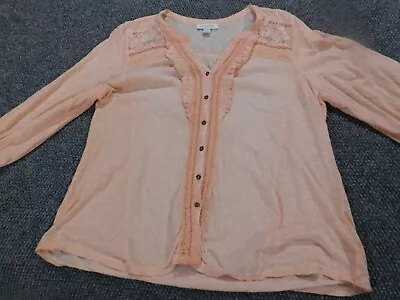 Vintage America Womens Blouse Large Pink Button Up Nine West • $14