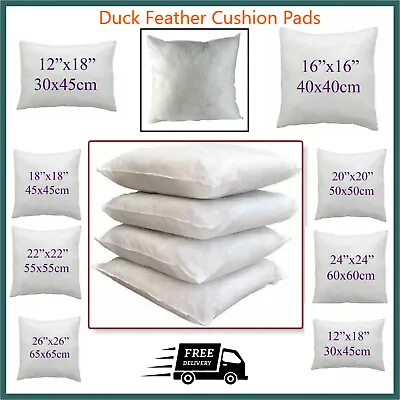 £7.97 • Buy Hotel Quality Duck Feather Down Cushion Pads Inner Insert Scatter Cushion Filler