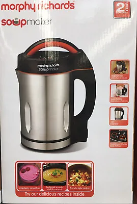 Morphy Richards Soup Maker Stainless Steel 1000W 1.6 Litres NEW • £74.99