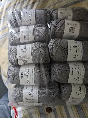 DROPS Bomull-Lin Wool Yarn Cotton Linen Aran Knitting Crochet Grey 20x50g Balls • £30