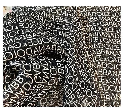 Dolce & Gabbana Signature Logo Black Silk Monogram Hair Neck Handbag Scarf ~ NWT • $49.99