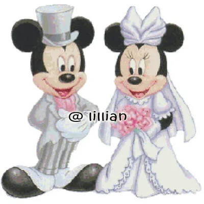 New MICKEY MINNIE MOUSE WEDDING MARRY Counted Cross Stitch PATTERN • $2.96