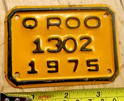 1975 Quintana Roo Mexican Mexico Mex Bicicleta Bicycle License Plate   1302   75 • $26.99