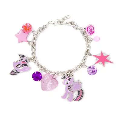 My Little Pony Charm Bracelet Twilight Sparkle Charms Hearts Stars Rhinestones • $12.95