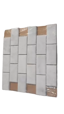 10-PACK MSI Greecian White Beveled 12  X 12  Polished Marble Mosaic Tile • $179.99