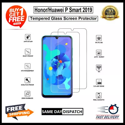 2 Pack Huawei P8 P10 P20 P30 Lite Psmart 2019 2020 2021 Tempered Glass Protector • £0.99