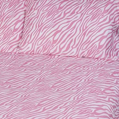 £30 • Buy SIN IN LINEN Dreamy Linens UK King US Queen Size Duvet Cover Set Pink Zebra USA