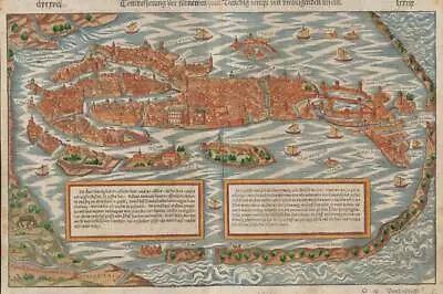 Poster - Venice Italy (1550) Vintage Pictorial Map 4 Sizes Imagekind • £50.35