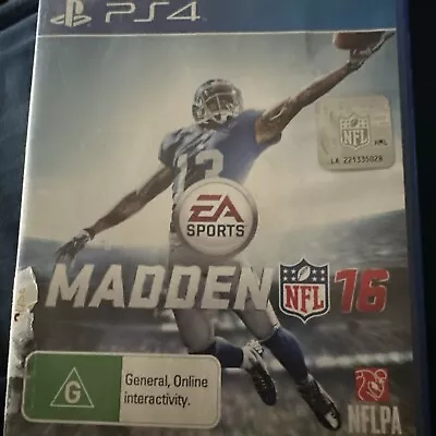 Madden NFL 16 | EA Sports | PS4 Sony Playstation 4 Game Football  • $9.95