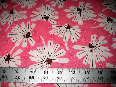 $3 • Buy 1/4 Yard Pink White Ginko Flower Floral Fabric Martini #42444 Quilt 100% Cotton
