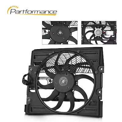 Radiator Condenser Cooling Fan Assembly For BMW 740i 740iL 750iL E38 64546921383 • $133.09