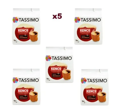 Tassimo Kenco 100% Colombian Coffee T-Discs Pods (5 Packs 80 Cups) Pure • £24.25