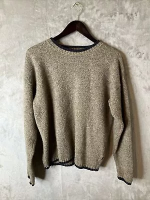 Woolrich Sweater Mens M Brown Wool Blend Pullover Crewneck Herb Tweed • $22.95