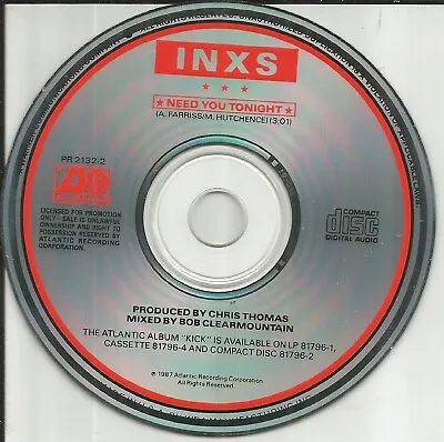 Michael Hutchence INXS Need You Tonight ORIGINAL 1987 PROMO DJ CD Single USA • $39.99