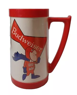 Vintage Budweiser Beer Bud Man Thermo-Serv Plastic Beer Mug Stein Budman • $14.99