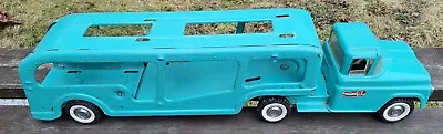 Vintage 1960's Buddy L Car Hauler Carrier Truck Turquoise Blue Nice! • $149.99