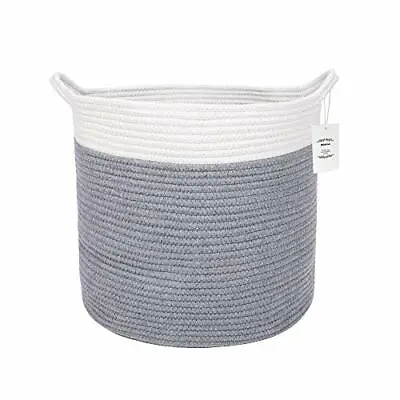 Wintao Cotton Rope Basket Woven Natural Basket Baby Laundry Basket Toy Storage • £22.22
