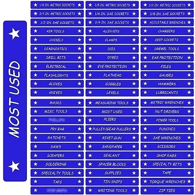 66 Pcs Tool Box Organizational Magnetic Labels Fits All Brands Tool Chest • $30.30