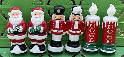 Lot 6 Empire 1995 Christmas Blow Mold Light Toppers Santa Noel Candle Nutcracker • $19.95