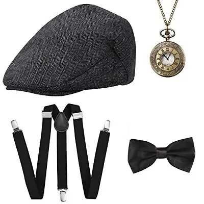 1920s Fancy Dress For Men - 1920s Men's Accessories Gangster Gatsby Costume Set • £17.99